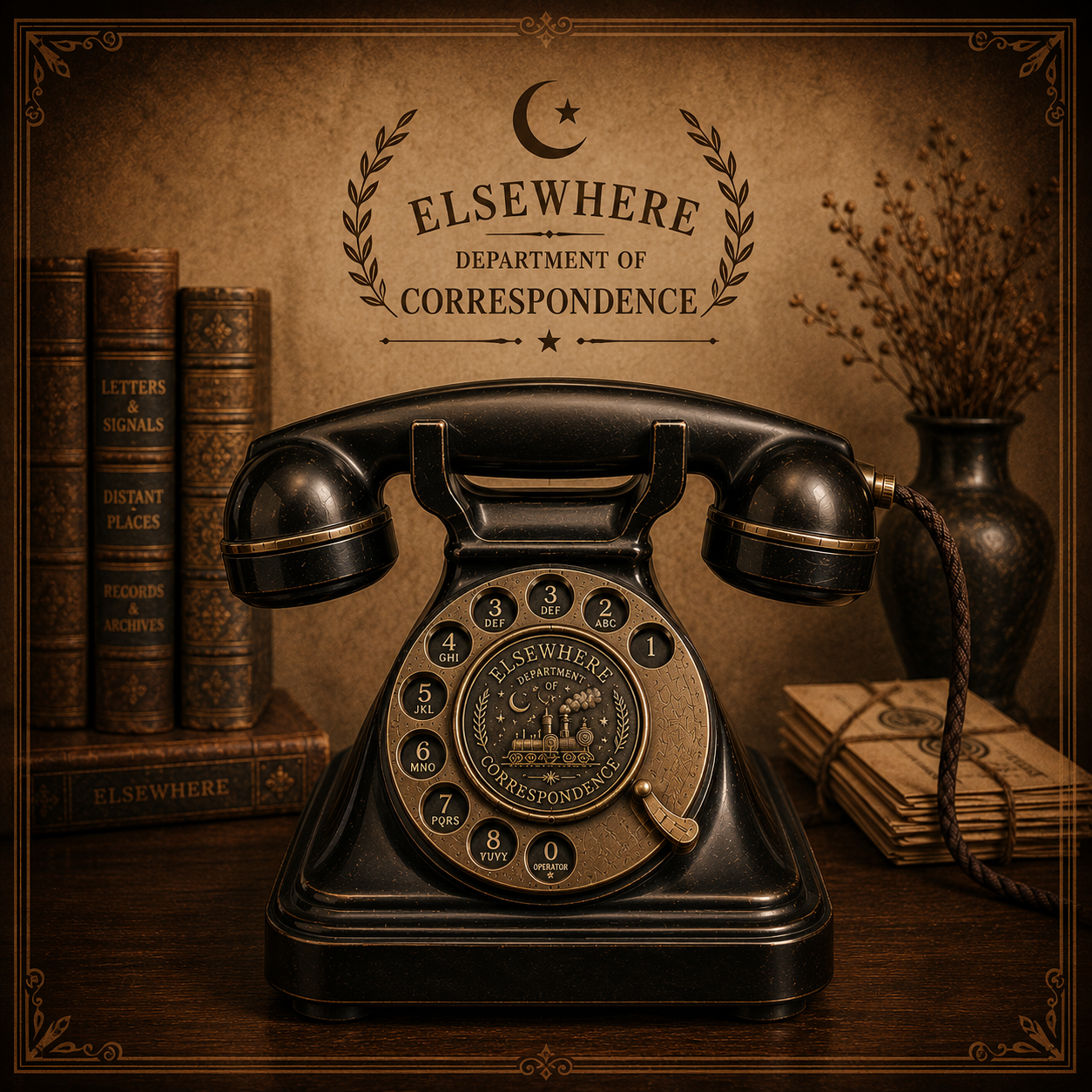 Antique telephone in the Elsewhere Department of Correspondence