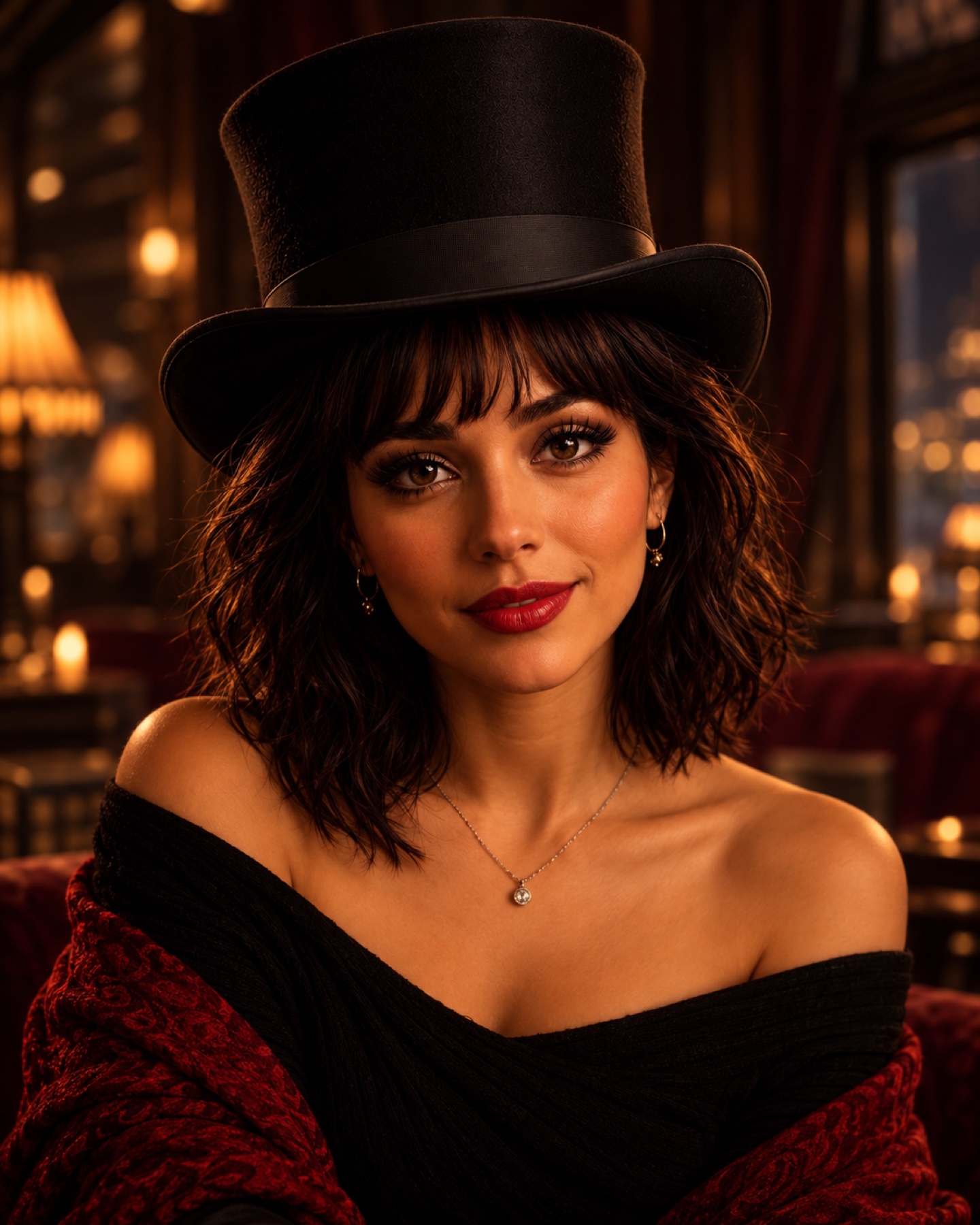 Missy from Gods & Misses in a top hat